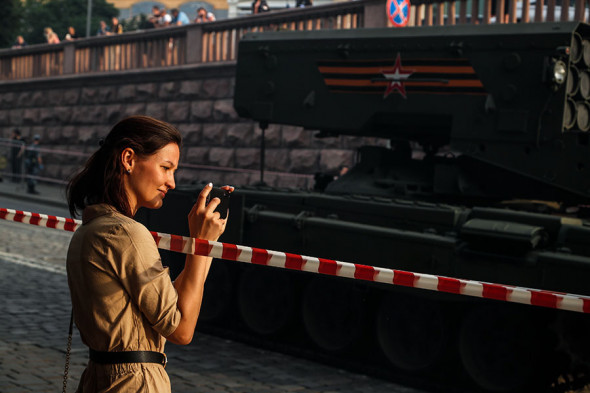 Проезд военной техники перед репетицией парада Победы. Фоторепортаж