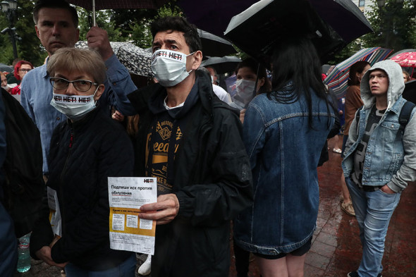 Задержания на акции против поправок в Конституцию. Фоторепортаж