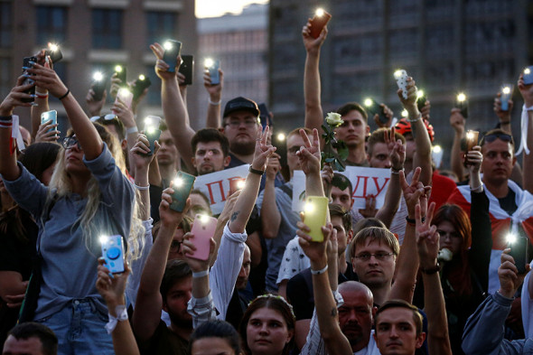 Как прошел митинг у минского телецентра. Фоторепортаж