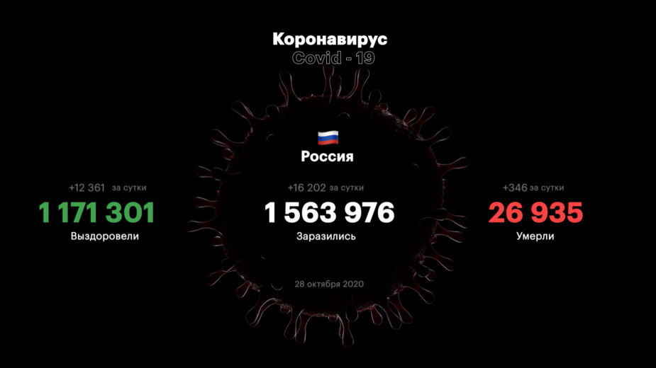 В России выявили 16,2 тыс. случаев коронавируса за сутки