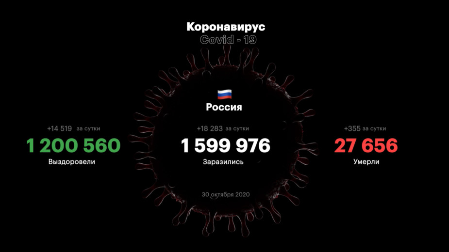 В России за сутки зафиксировали 355 смертей от коронавируса