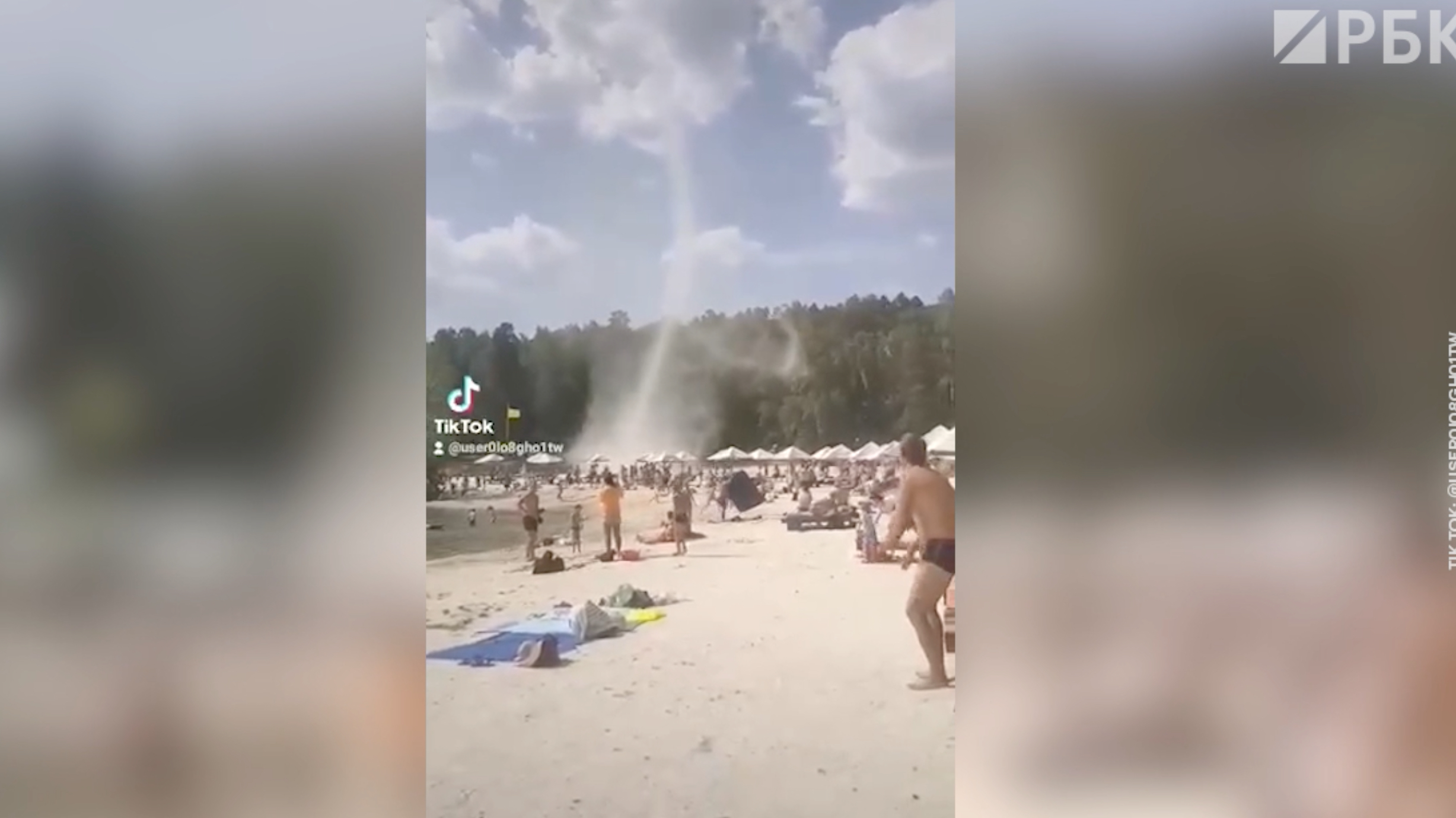 Смерч прошелся по пляжу в Миассе. Видео