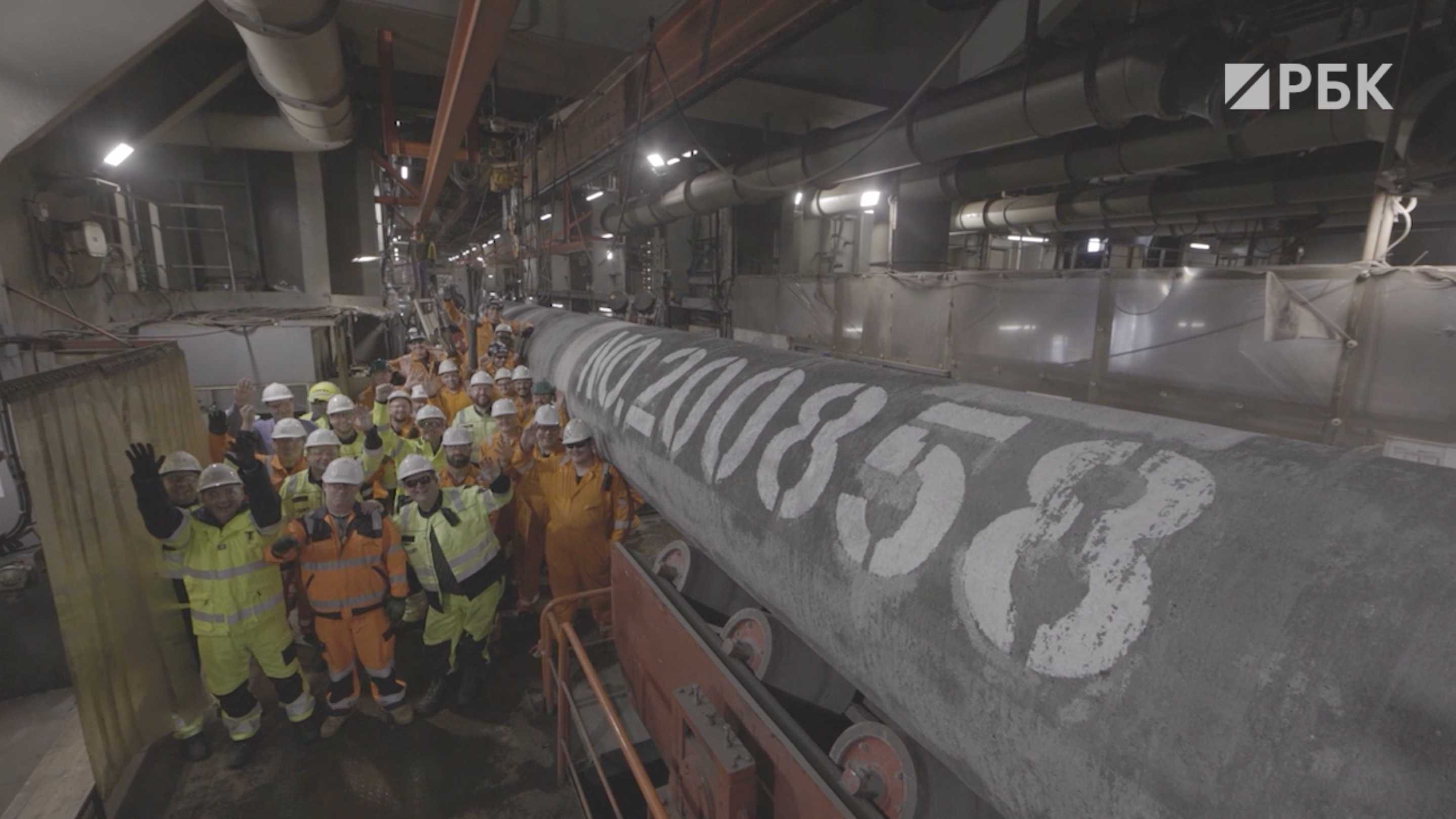На строительстве Nord Stream 2 положили последнюю трубу. Видео
