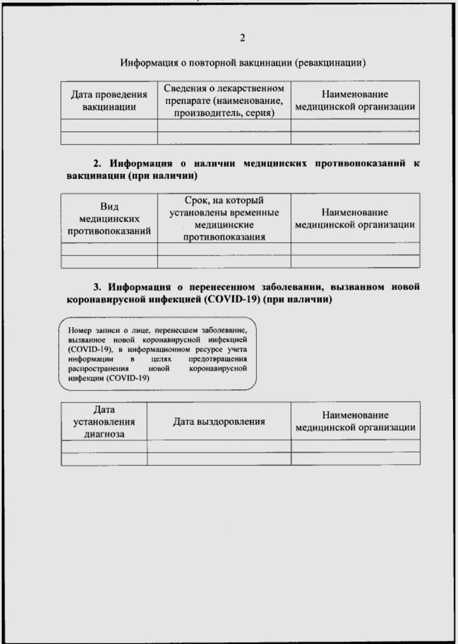 В России изменили форму сертификата о вакцинации против COVID-19
