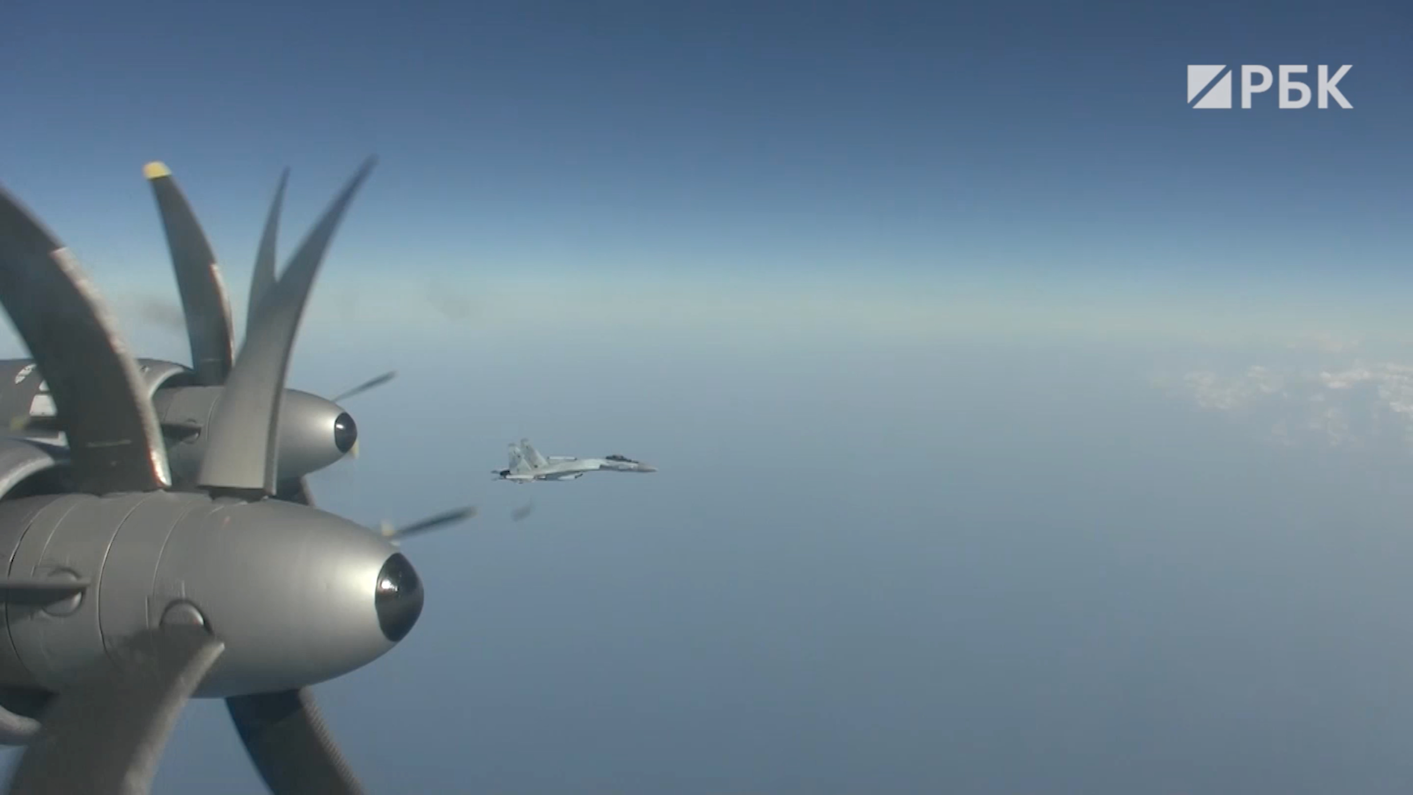 Совместное патрулирование ракетоносцев Ту-95МС и H-6K ВВС Китая. Видео