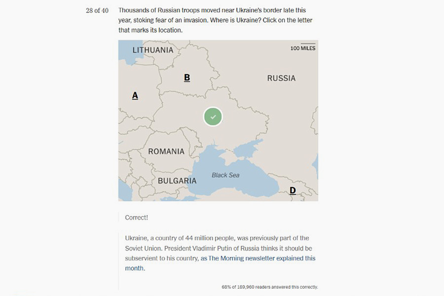 Треть читателей NYT не смогли найти Украину на карте
