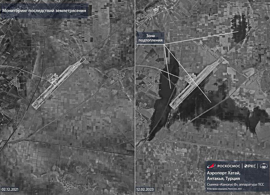 «Роскосмос» показал фото турецкого аэропорта после землетрясения