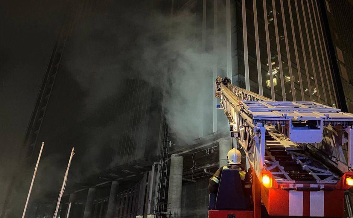 Пожар площадью 300 кв. м в строящейся башне «Москва-Сити» потушили
