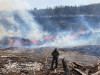 В Красноярском крае загорелась пилорама на площади 5 тыс. кв. м