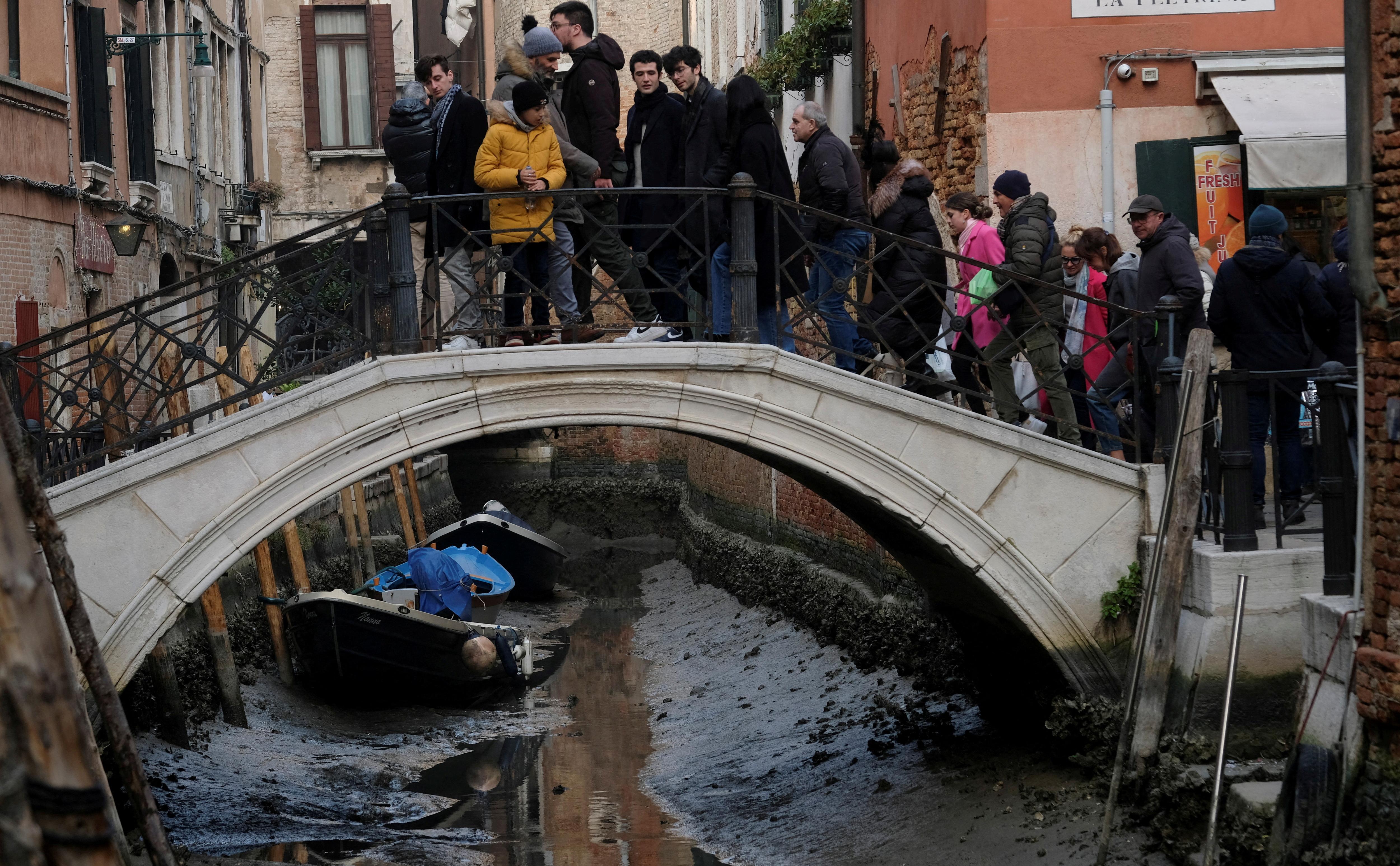 Вода в Гранд-канале в Венеции окрасилась в зеленый цвет
