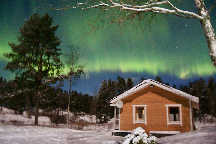 Северное сияние над Ленобластью и Карелией. Фото